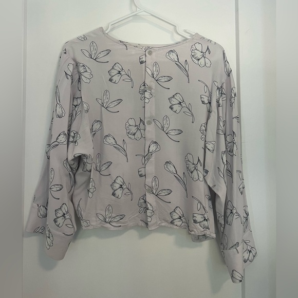 Oak + Fort Cropped Floral shirt - Picture 3 of 5